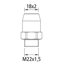 GE connector M18 x 2.0, M22 x 1.5