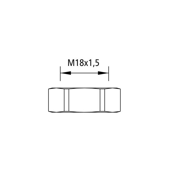 Lock nut w/out O-ring, M18 x 1.5