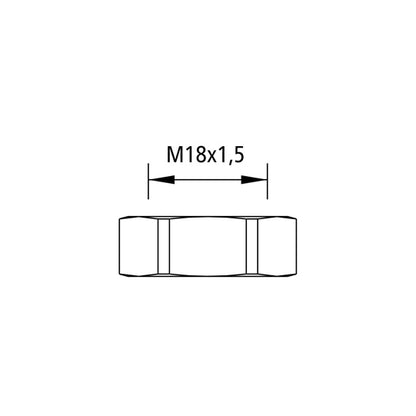 Lock nut w/out O-ring, M18 x 1.5