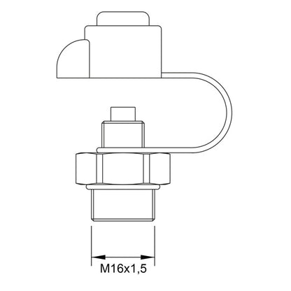 Test connection M16 x 1.5, ISO 3583