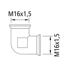 90° elbow M16 x 1.5/M16 x 1.5