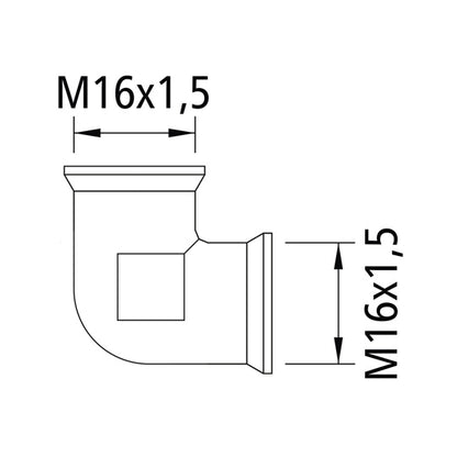 90° elbow M16 x 1.5/M16 x 1.5