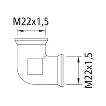 90° bend M22 x 1.5/M22 x 1.5