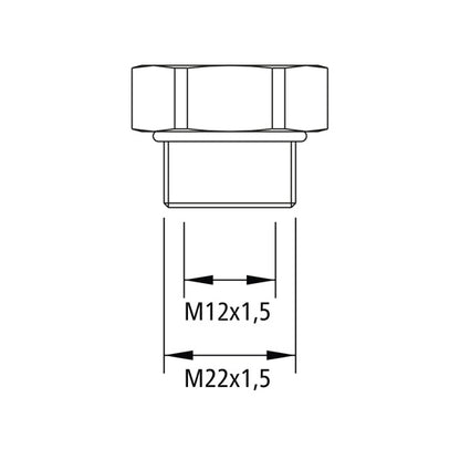 Reducer M22 x 1.5/M12 x 1.5