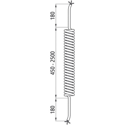 Electric coil, open end, 0.45 - 2.5 m, 11-core