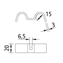 Fastening clamp for 2 cables