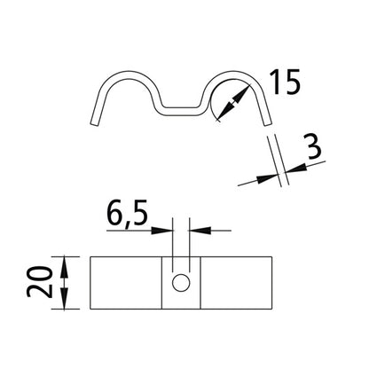 Fästklämma för 2 kablar