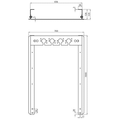 Bracket f. electrical and air connections, raw
