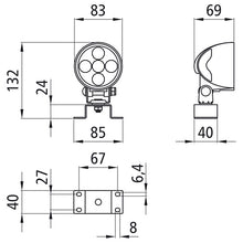 Workpoint 650 LED, 12/24 V, round, 2.50 m, 2-pin ASS
