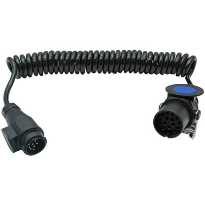 Spiral connecting cable, 15-pin / 13-pin plug, 3.5 m stretched
