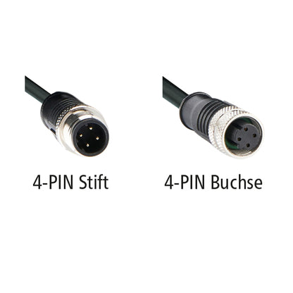 LUIS Ethernet cable 10 m, M12 D-coding 4-PIN