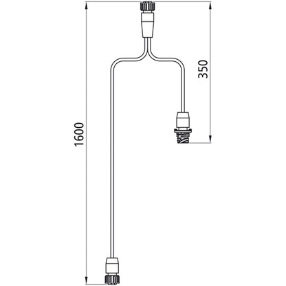 Y extension cable, 7-pin AMP, 1600 mm/350 mm