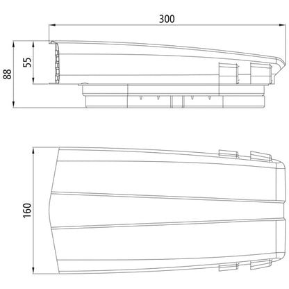 Roof vent, black, ABS plastic