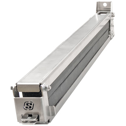 Shovel and brush holder, stainless steel, cellular rubber, lockable, 595x84x113