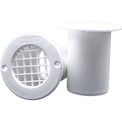 Floor air vent, white, ABS plastic