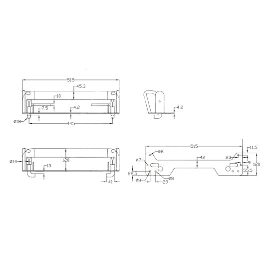 wheel chock f. car transporter, sliding, galvanised