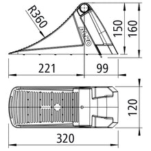 Plastic stop shoe, G36, black, DIN 76051