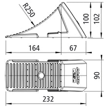 Plastic brake shoe, G10, black, DIN 76051