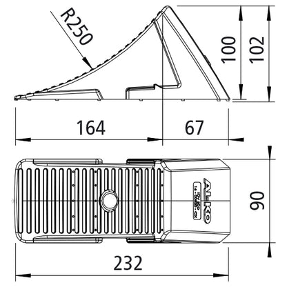 Plastic brake shoe, G10, black, DIN 76051