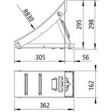 Folding brake shoe, metal, black, DIN 76051