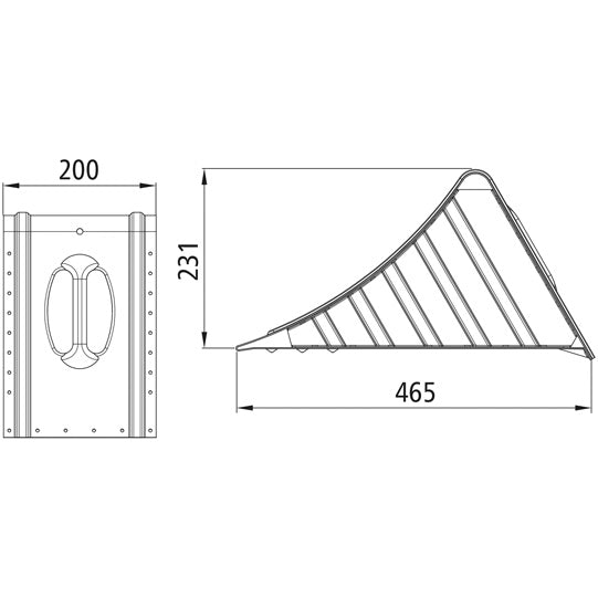 wheel chock G 53, galvanised, DIN 76051