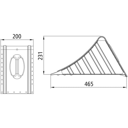 wheel chock G 53, galvanised, DIN 76051