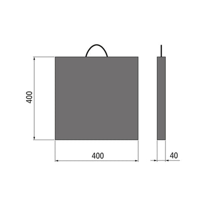 Crane support plate, plastic HMPE 500 R, 400 × 400 × 40 mm