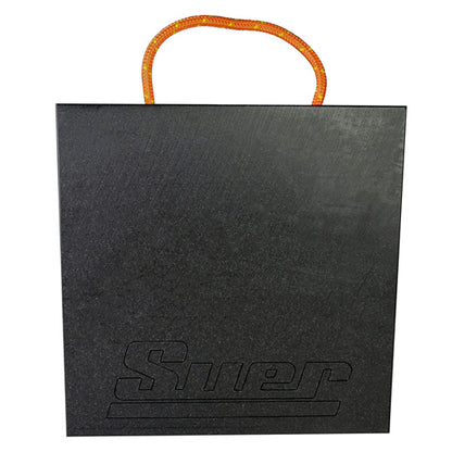 Crane support plate, plastic HMPE 500 R, 500 × 500 × 50 mm