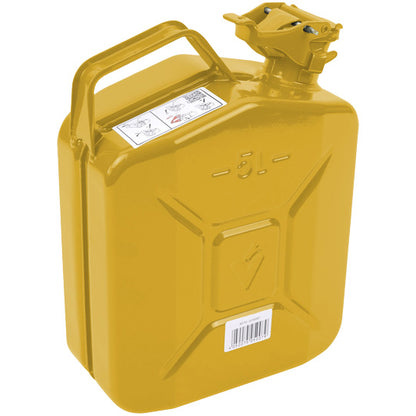 Fuel canister 5 l, sheet steel, yellow, 120 × 230 × 310 mm