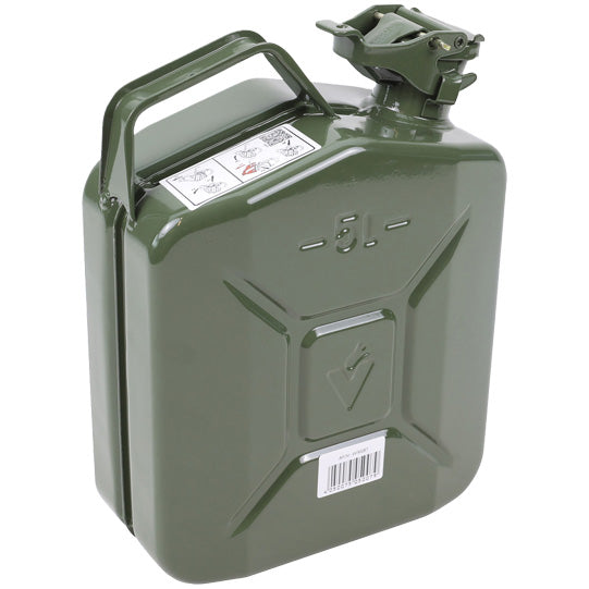 Fuel canister 5 l, sheet steel, olive, 120 × 230 × 310 mm