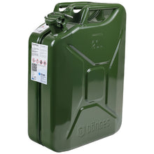 Polttoainekanisteri 20 l, teräslevyä, oliivinvihreä, 165 × 345 × 468 mm