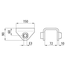 Low spring shoe 453/E 3, f. spring width 70 mm, L 150 mm