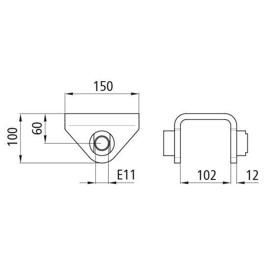 Low nib shoe 453/E 11, f. nib width 100 mm
