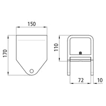 Sliding spring shoe, for spring width 70 mm, raw steel