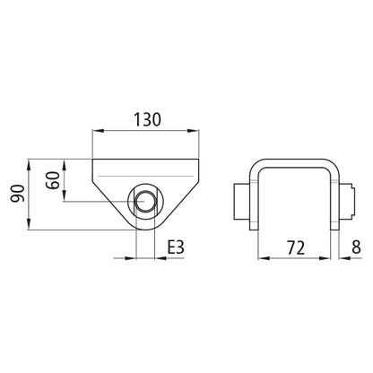 Low spring shoe 453/E 3, for spring width 70 mm, L 130 mm