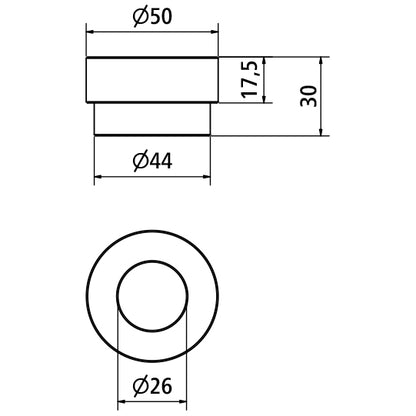 Weld-in bushing, 26 mm bore, w/out groove