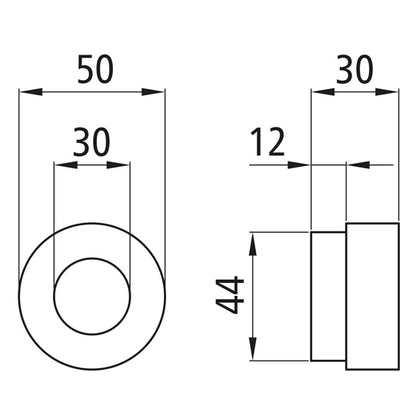 Erikoisrakenteinen holkki, reikä 30 mm, ilman ulkouraa