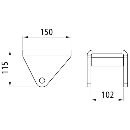 Sliding spring shoe BH130 mm, f. spring width 100 mm, raw stl.