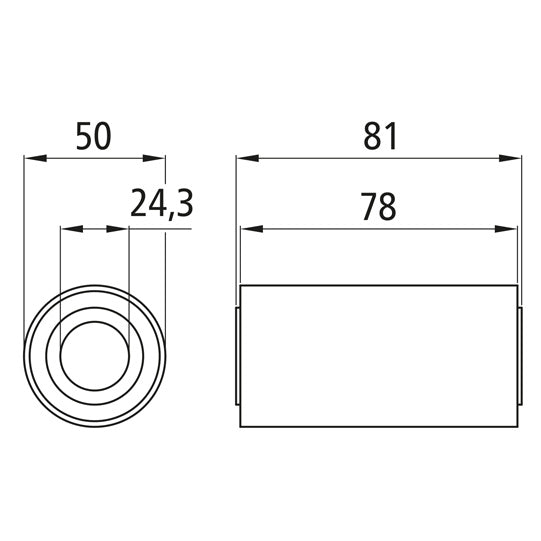 Silentblock ( steel-rubber bearing bushes ), for nib W 80 mm
