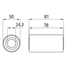 Silentblock ( steel-rubber bearing bushes ), for nib W 80 mm