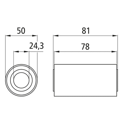 Silentblock ( steel-rubber bearing bushes ), for nib W 80 mm