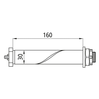 Spring bolt N 30, shaft Ø 30 mm x length 160 mm