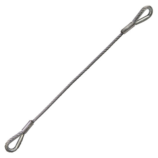 Tipper rope Ø 16 mm, galvanized, with thimbles, 1000 mm