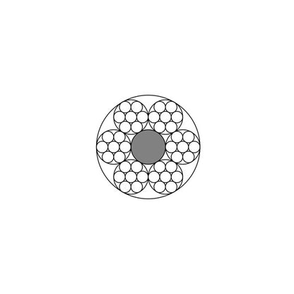 Round strand rope 6 x 7 w/ fibre core, galvanised, Ø 3 mm = 30