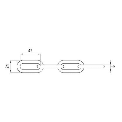 C-link chain, straight, galvanised, 6 mm, 30 m