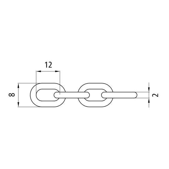 A-link chain, straight, galvanised, 2 mm