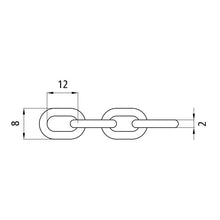 A-link chain, straight, galvanised, 2 mm