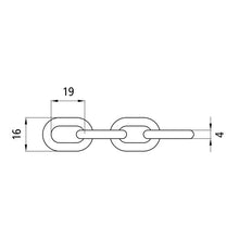 A-link chain, straight, galvanised, 4 mm