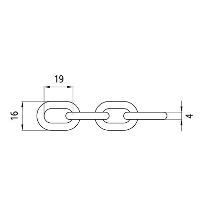 A-link chain, straight, galvanised, 4 mm