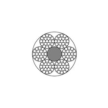 Round strand rope 6 x 19 w/ fiber core, galv., Ø 10 mm = 30 m